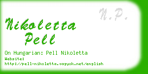 nikoletta pell business card